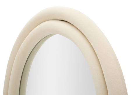 Oglinda de perete Cloe crem catifea 60x4x160 cm (dimensiunea oglinzii 45x145 cm) [3]