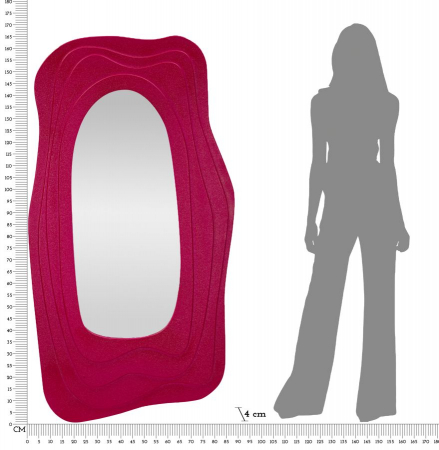 Oglinda de perete, DAFNE, fucsia 90x4x165 cm [6]