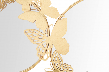 Oglinda de perete Double Farfalle, Fier/Oglinda/MDF, Auriu, 52.5x81x3 cm [3]