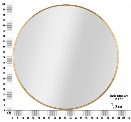 Oglinda de perete Elegant Glam, Fier/Oglinda/MDF, Auriu, 100x100x2 cm [4]