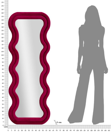 Oglinda de perete Emily fuchsia catifea 60x6x160 cm (dimensiunea oglinzii 42x144 cm) [5]