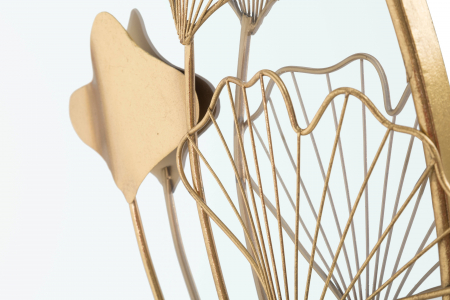 Oglinda de perete Flower, Fier/MDF/Oglinda, Auriu, 72x75x3,5 cm [2]