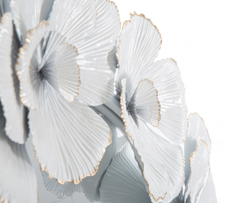 Oglinda de perete Flower,fier/oglinda/MDF, alb/auriu, 82X2.6X85.5 cm [3]