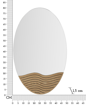 Oglinda de perete Lines 50x1,5x80 cm (dimensiunea oglinzii 50x62 cm) [5]
