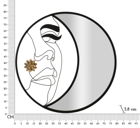 Oglinda de perete Melly cm ø 80x3,8 (dimensiunea oglinzii cm 27x76) [5]