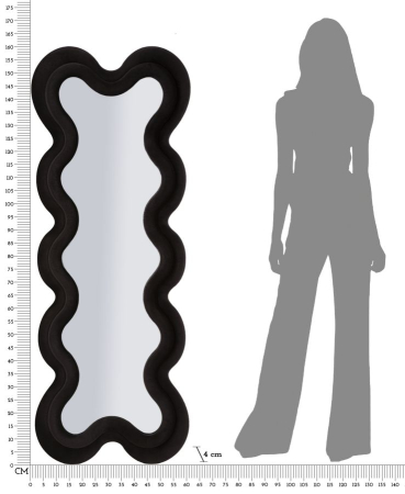 Oglinda de perete Monica neagra 58x4x160 cm (dimensiunea oglinzii 39x124 cm) [7]