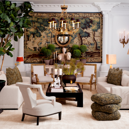 Oglindă, Girandole finisaj auriu antic, Dims: W. 73 | D. 15 | H. 139  (CM) [1]