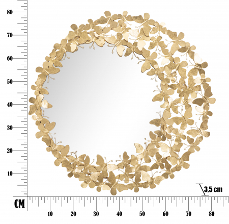 Oglinda GLAM BUTTERFLY WIND, 81.5X3.5 cm (oglinda Ø55 cm), Mauro Ferretti [5]