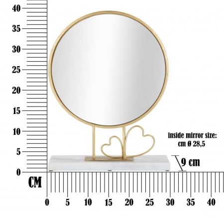 Oglinda Heart, Fier/MDF/Oglinda/Marmura, Auriu/Alb, 39.5x30x9 cm [5]