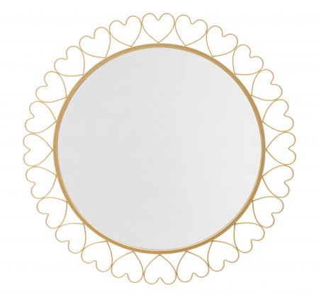Oglinda Hearts, Fier/MDF/Oglinda, Auriu, 80x80x2.5 cm [4]