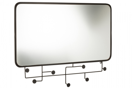 Oglinzi - Oglinda, Metal, Negru, 62.5x5x82 cm