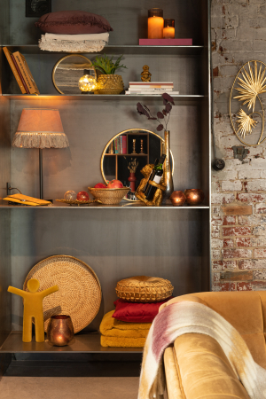 Oglinda Mona, Metal, Auriu, 40x40x2 cm [3]