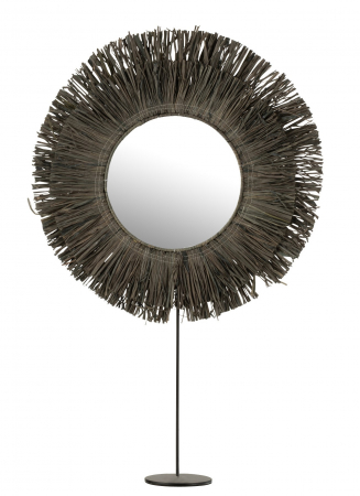 Oglinzi - Oglinda On Foot Round, Raffia, Gri, 41x9x51 cm