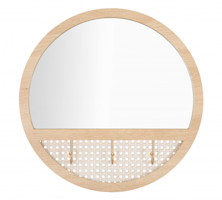 Oglinda pentru perete Fuji, Fier/Oglinda/MDF, Maro, 50x50x5 cm [1]