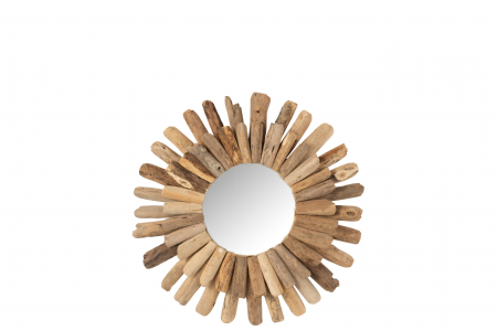 Oglinda Round Drift, Lemn, Natural, 52x5x52 cm [1]