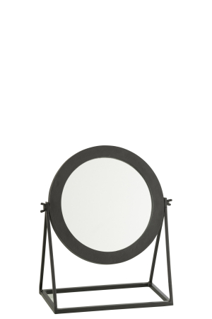 Oglinzi - Oglinda Round, Metal, Negru, 34x29x15 cm