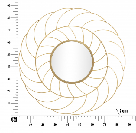 Oglinda Sunflower, Metal/Sticla, Auriu, 88x7 cm [5]