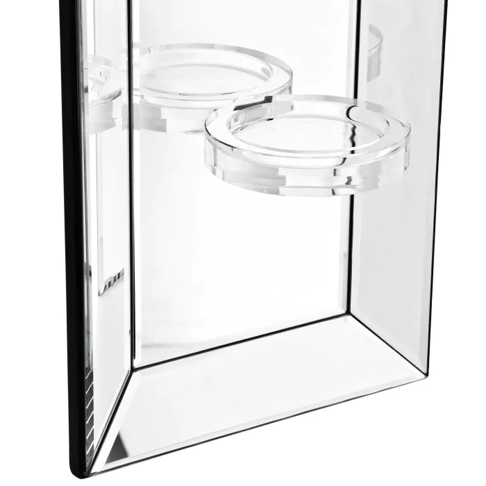 Oglinda cu suport lumanare WATERFORD, Sticla, Argintiu, 22.5x60 cm [2]