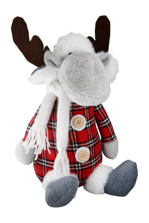 Opritor de usa, Moose, "Snorre", in carouri, Material textil, gri, rosu, PU 2, 2 asortate, L. 20 cm, l. 23 cm, H 31 cm [2]