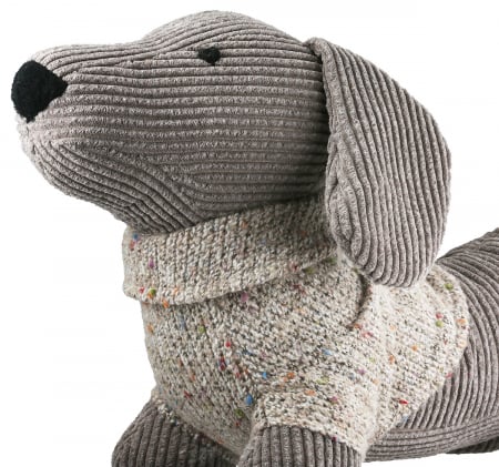 Opritor ușă, Câine, Bruno, Motiv Teckel, Poliester, gri, PU 3, L. 10 cm, L. 30 cm, H. 21 cm [3]