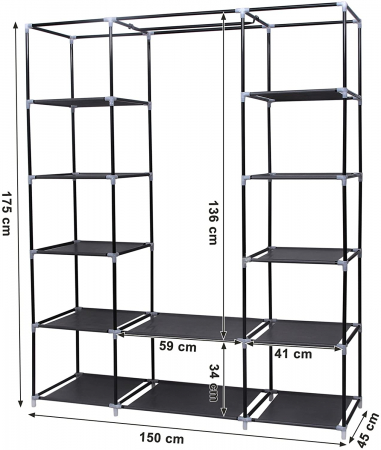 Organizator pliabil haine si accesorii, SONGMICS, 150*45*180cm [4]