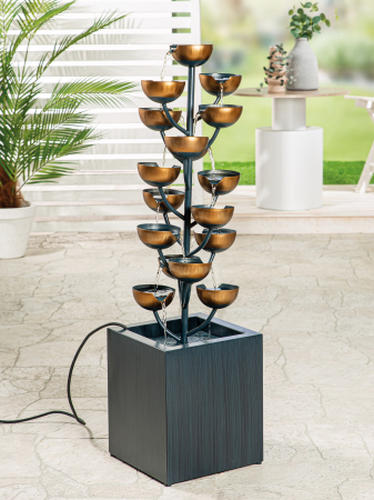 Accesorii - Ornament fantana, metal/zinc, negru, 26x95x26 cm