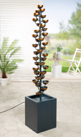 Accesorii - Ornament fantana, metal/zinc, negru, 35.5x188x35.5 cm