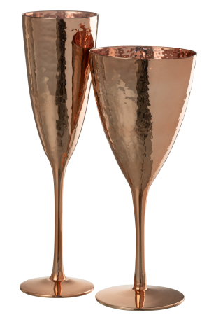 Pahar de sampanie, sticla, culoare cupru | L 7 X l 7 X H 26 cm [1]