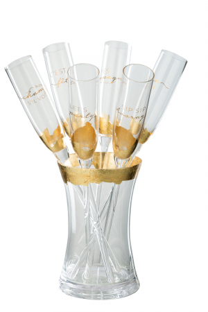 DINING - Set 6 pahare sampanie in recipient (26x35,5)