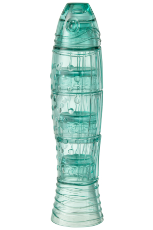 SALE % - Pahare stivuibile sub formă de pește, Sticlă, Azur