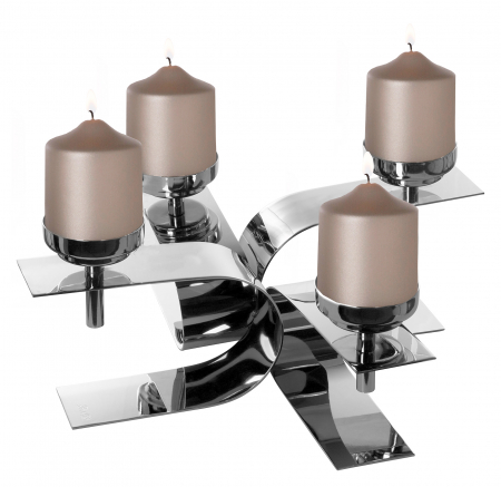 PASSIONA, Suport lumânare pentru tea lights, nichel, 42x42x16,5 cm [1]