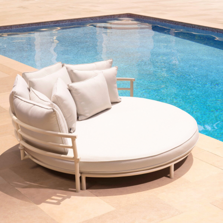 Pat de exterior Laguno nisip off-white/gri, Dims: Ø 210 | D. 113 | H. 85  (CM) [1]
