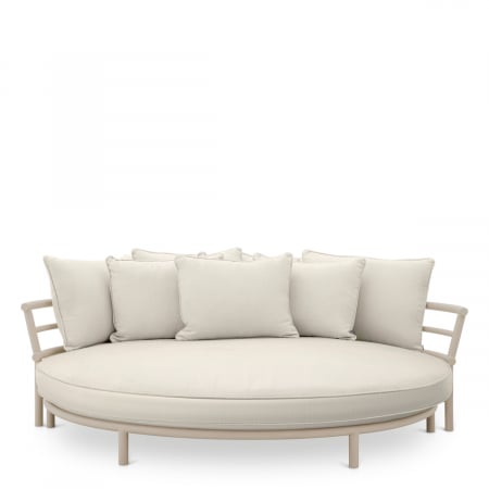 TERASA SI GRADINA - Pat de exterior Laguno nisip off-white/gri, Dims: Ø 210 | D. 113 | H. 85  (CM)