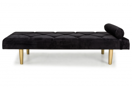 Pat de zi Diana, Negru, 185x40x75 cm