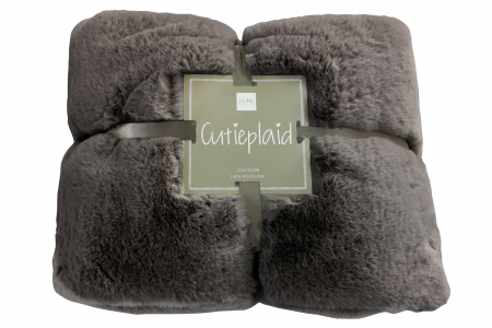 SALE % - Patura Cutie, Plush, Gri, 130x180x4 cm