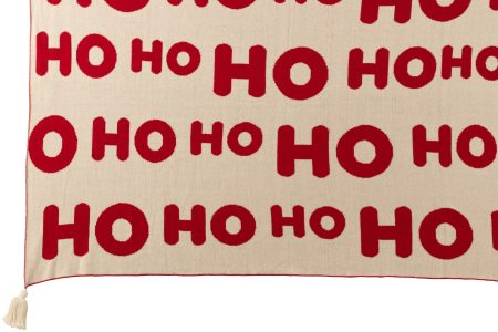 Patura Hohoho din poliester, Craciun, rosu/alb [2]