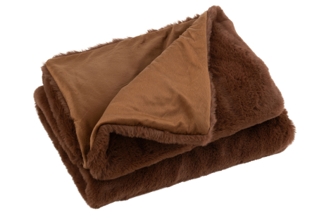 SALE % - Patura plaid, Blanita, Maro, 180x130x3