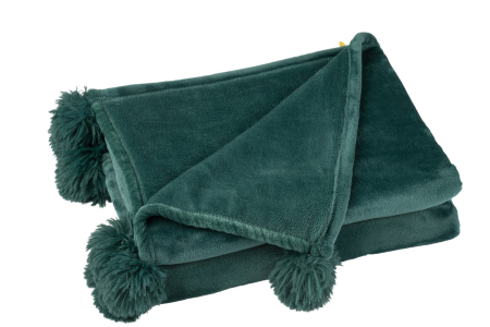 IN STOC - Patura plaid, Blanita, Verde, 170x130x1