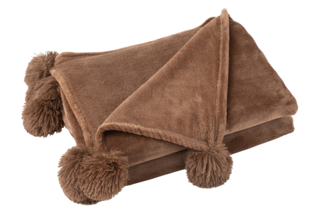 Toamna - Patura plaid, Material sintetic, Maro, 170x130x1