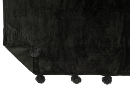 Patura plaid, Material sintetic, Negru, 170x130x1 [2]