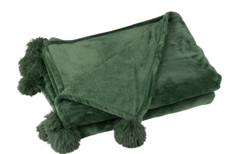 SALE % - Patura plaid, Material sintetic, Verde, 170x130x1