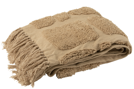 SALE % - Patura plaid, Textil, Bej, 192x123x1