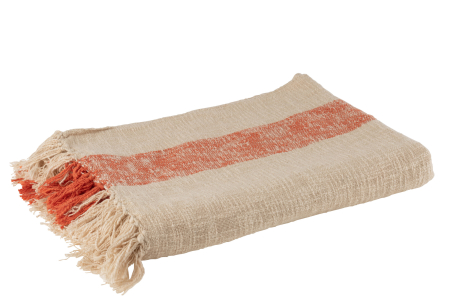 SALE % - Patura plaid, Textil, Portocaliu, 210x140x1