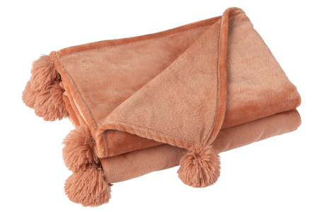 SALE % - Patura plaid, Textil, Roz, 170x130x1