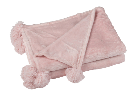 SALE % - Patura plaid, Textil, Roz, 170x130x1