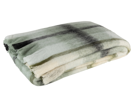 SALE % - Patura plaid, Textil, Verde, 190x136x0.5