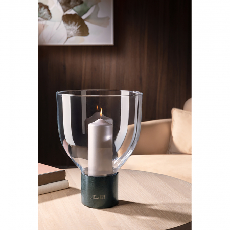 DECORATIUNI - PEGO, Felinar cu sticlă, vopsit în câmp electrostatic, lucios, L. 27 cm, l. 27 cm, H 36 cm, D 27 cm