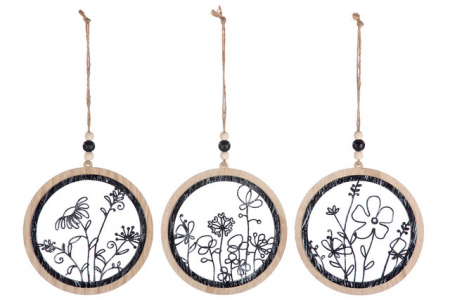 Clopotei de vant si ghirlande - Pendant MDF/Metal Set 3