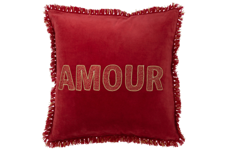 TEXTILE - Pernă Amour Textil Roșu/Auriu