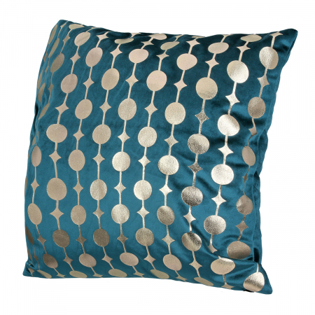 Pernă, Cerc, grafic, Poliester, Catifea, albastru, PU 3, L. 15 cm, L. 45 cm, H. 45 cm [2]